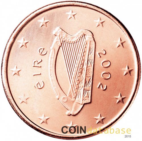 1 cent Obverse Image minted in IRELAND in 2002 (1st Series)  - The Coin Database