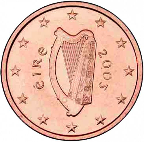 1 cent Obverse Image minted in IRELAND in 2003 (1st Series)  - The Coin Database