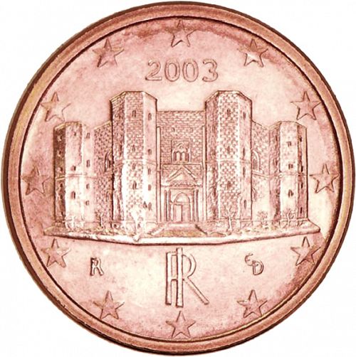 1 cent Obverse Image minted in ITALY in 2003 (1st Series)  - The Coin Database