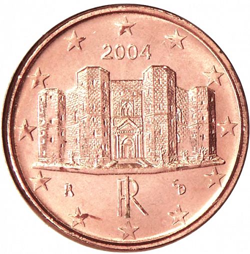 1 cent Obverse Image minted in ITALY in 2004 (1st Series)  - The Coin Database