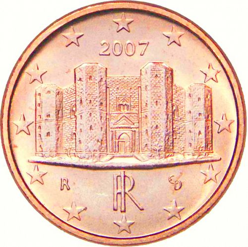 1 cent Obverse Image minted in ITALY in 2007 (1st Series)  - The Coin Database