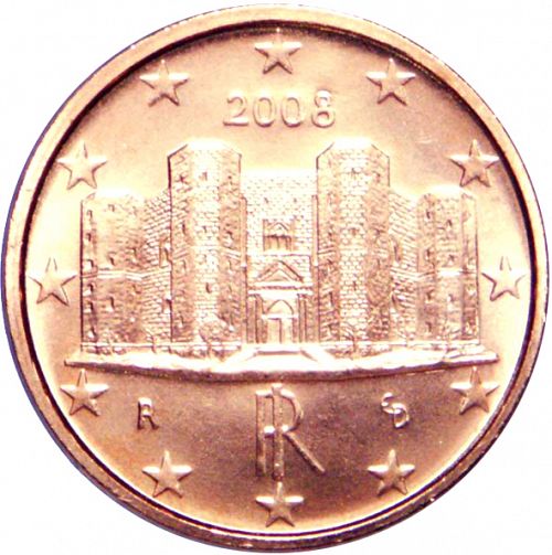 1 cent Obverse Image minted in ITALY in 2008 (1st Series)  - The Coin Database
