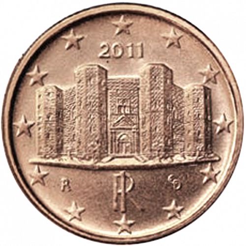 1 cent Obverse Image minted in ITALY in 2011 (1st Series)  - The Coin Database