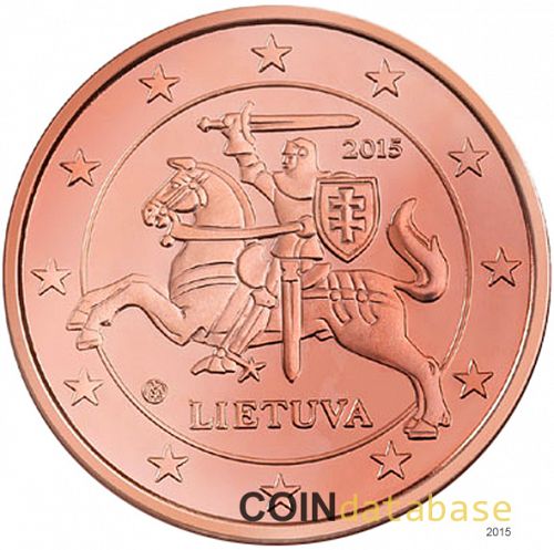 1 cent Obverse Image minted in LITHUANIA in 2015 (1st Series)  - The Coin Database