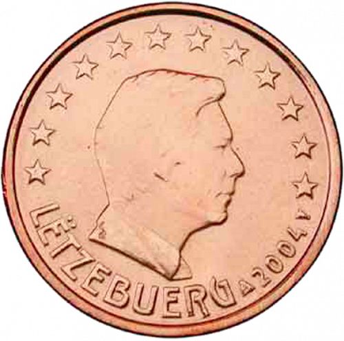 1 cent Obverse Image minted in LUXEMBOURG in 2004 (GRAND DUKE HENRI)  - The Coin Database