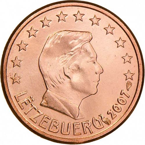 1 cent Obverse Image minted in LUXEMBOURG in 2007 (GRAND DUKE HENRI)  - The Coin Database
