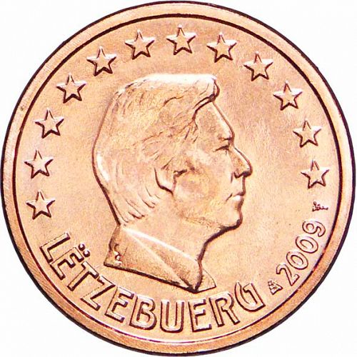 1 cent Obverse Image minted in LUXEMBOURG in 2009 (GRAND DUKE HENRI)  - The Coin Database