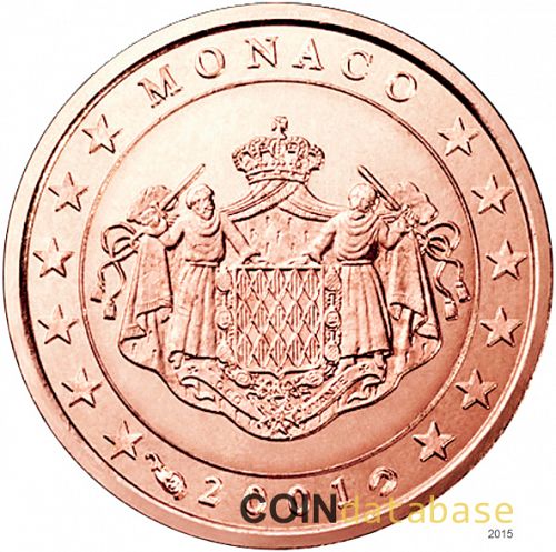 1 cent Obverse Image minted in MONACO in 2001 (RAINIER III)  - The Coin Database