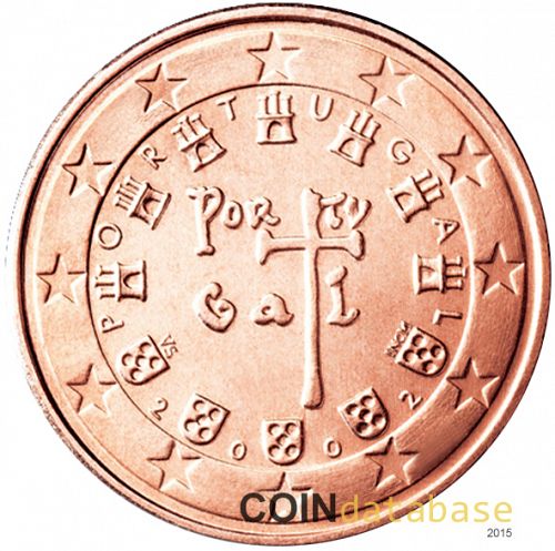 1 cent Obverse Image minted in PORTUGAL in 2002 (1st Series)  - The Coin Database