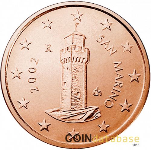 1 cent Obverse Image minted in SAN MARINO in 2002 (1st Series)  - The Coin Database