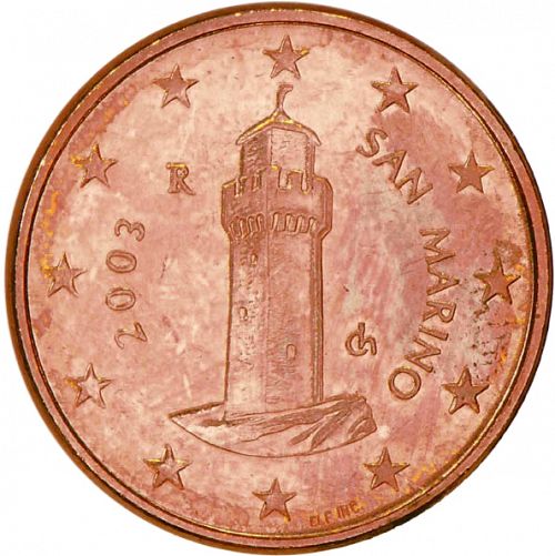1 cent Obverse Image minted in SAN MARINO in 2003 (1st Series)  - The Coin Database