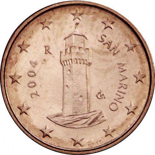 1 cent Obverse Image minted in SAN MARINO in 2004 (1st Series)  - The Coin Database