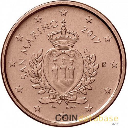 1 cent Obverse Image minted in SAN MARINO in 2017 (2nd Series)  - The Coin Database