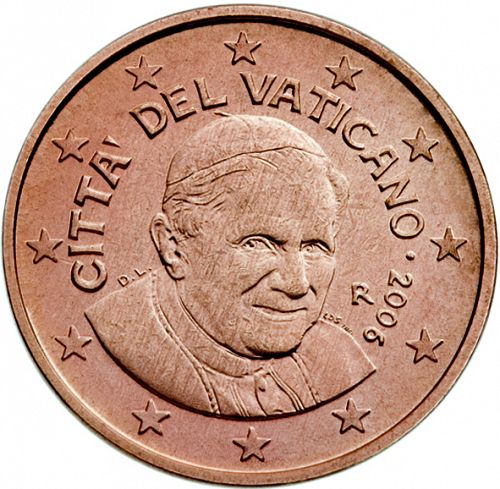 1 cent Obverse Image minted in VATICAN in 2006 (BENEDICT XVI)  - The Coin Database