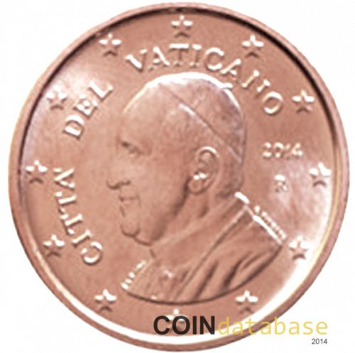 1 cent Obverse Image minted in VATICAN in 2014 (FRANCIS)  - The Coin Database