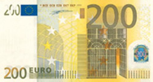 200 € Obverse Image minted in · Euro notes in 2002P (1st Series - Architectural style 