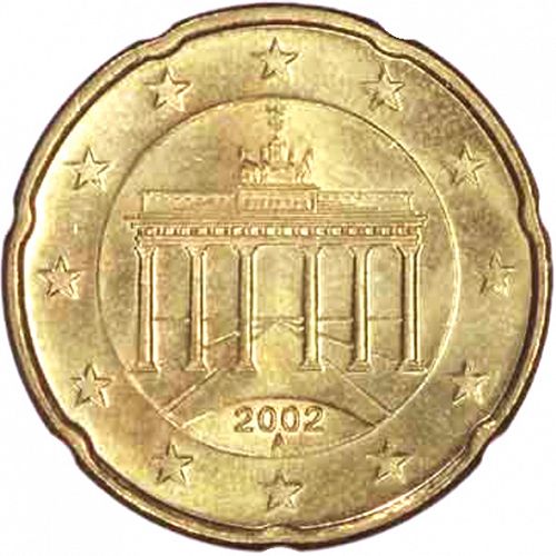 20 cent Obverse Image minted in GERMANY in 2002A (1st Series)  - The Coin Database
