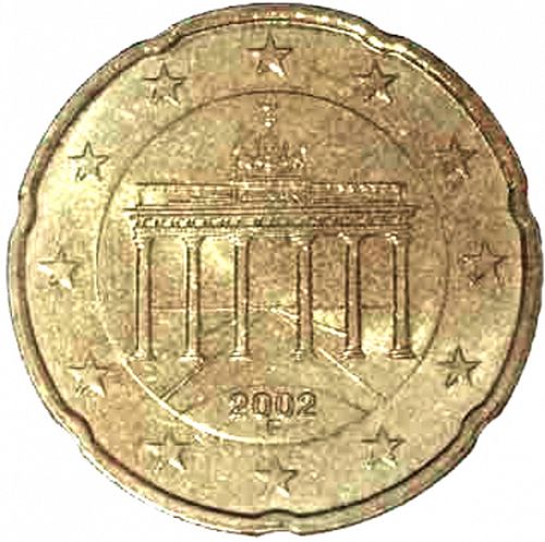 20 cent Obverse Image minted in GERMANY in 2002F (1st Series)  - The Coin Database