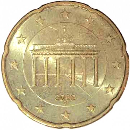 20 cent Obverse Image minted in GERMANY in 2002G (1st Series)  - The Coin Database