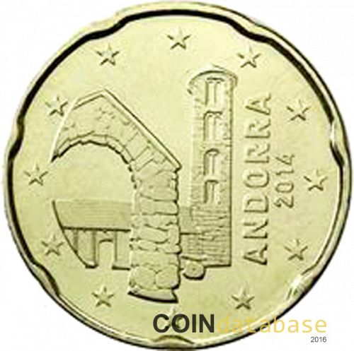 20 cent Obverse Image minted in ANDORRA in 2014 (1st Series)  - The Coin Database