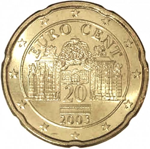 20 cent Obverse Image minted in AUSTRIA in 2003 (1st Series)  - The Coin Database
