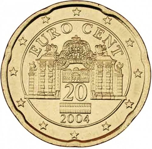 20 cent Obverse Image minted in AUSTRIA in 2004 (1st Series)  - The Coin Database