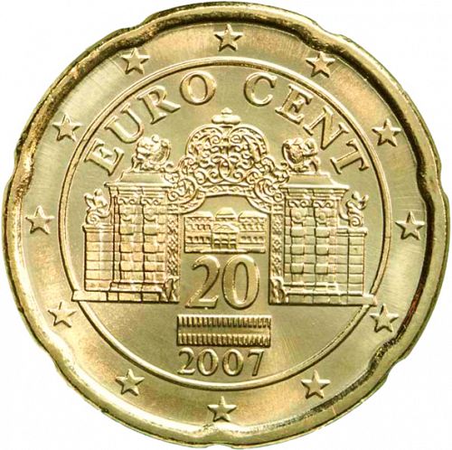 20 cent Obverse Image minted in AUSTRIA in 2007 (1st Series)  - The Coin Database