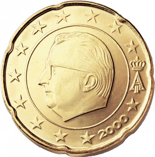 20 cent Obverse Image minted in BELGIUM in 2000 (ALBERT II)  - The Coin Database