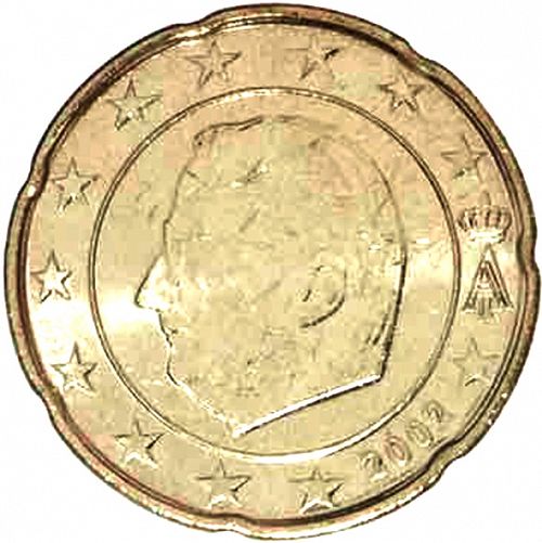 20 cent Obverse Image minted in BELGIUM in 2002 (ALBERT II)  - The Coin Database