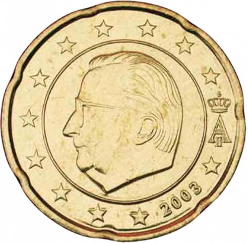 20 cent Obverse Image minted in BELGIUM in 2003 (ALBERT II)  - The Coin Database