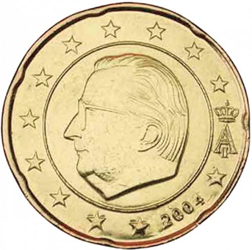 20 cent Obverse Image minted in BELGIUM in 2004 (ALBERT II)  - The Coin Database