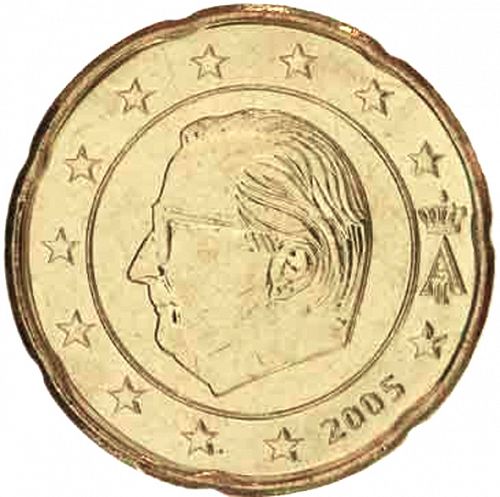 20 cent Obverse Image minted in BELGIUM in 2005 (ALBERT II)  - The Coin Database