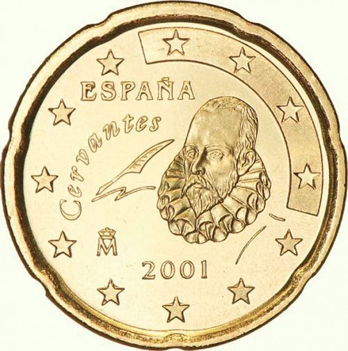 20 cent Obverse Image minted in SPAIN in 2001 (JUAN CARLOS I)  - The Coin Database