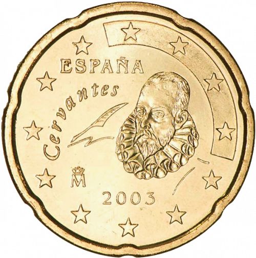 20 cent Obverse Image minted in SPAIN in 2003 (JUAN CARLOS I)  - The Coin Database