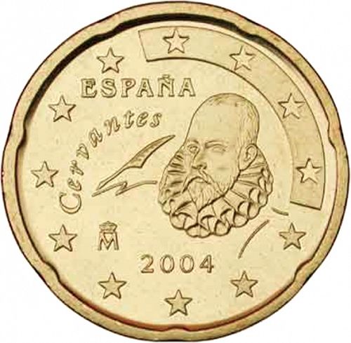 20 cent Obverse Image minted in SPAIN in 2004 (JUAN CARLOS I)  - The Coin Database