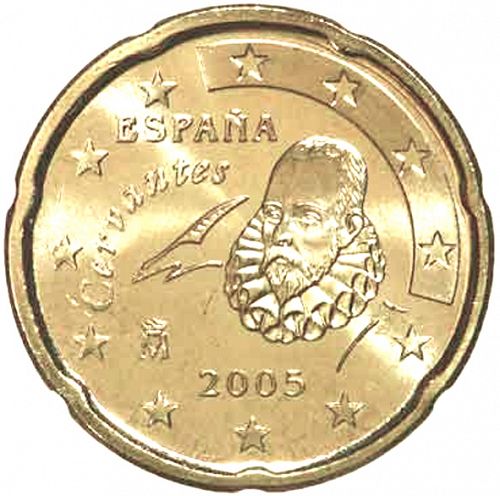 20 cent Obverse Image minted in SPAIN in 2005 (JUAN CARLOS I)  - The Coin Database