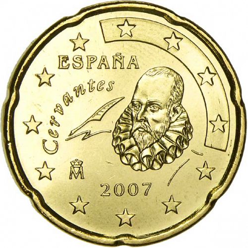 20 cent Obverse Image minted in SPAIN in 2007 (JUAN CARLOS I - New Reverse)  - The Coin Database