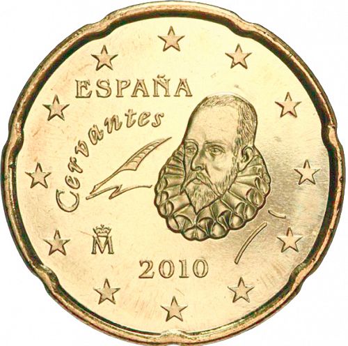 20 cent Obverse Image minted in SPAIN in 2010 (JUAN CARLOS I - 2nd Series)  - The Coin Database