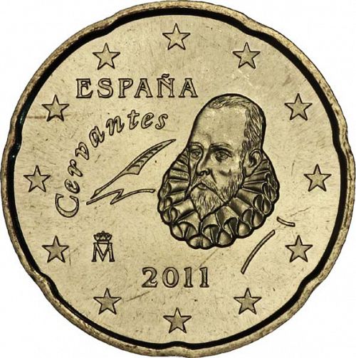 20 cent Obverse Image minted in SPAIN in 2011 (JUAN CARLOS I - 2nd Series)  - The Coin Database