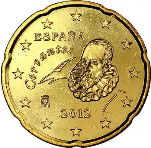 20 cent Obverse Image minted in SPAIN in 2012 (JUAN CARLOS I - 2nd Series)  - The Coin Database