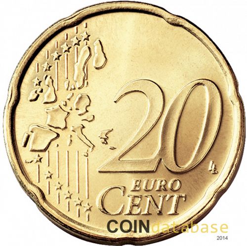 20 cent Reverse Image minted in SPAIN in 1999 (JUAN CARLOS I)  - The Coin Database