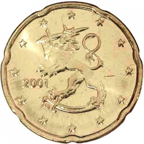 20 cent Obverse Image minted in FINLAND in 2001 (1st Series - M mark)  - The Coin Database