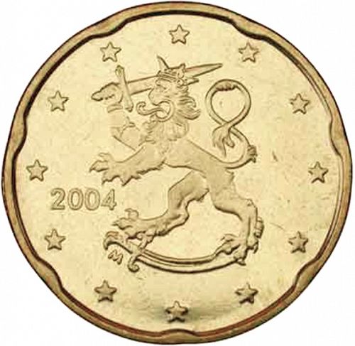 20 cent Obverse Image minted in FINLAND in 2004 (1st Series - M mark)  - The Coin Database