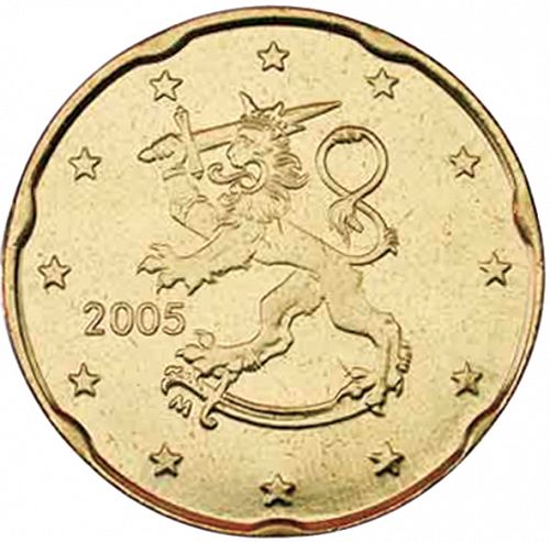 20 cent Obverse Image minted in FINLAND in 2005 (1st Series - M mark)  - The Coin Database