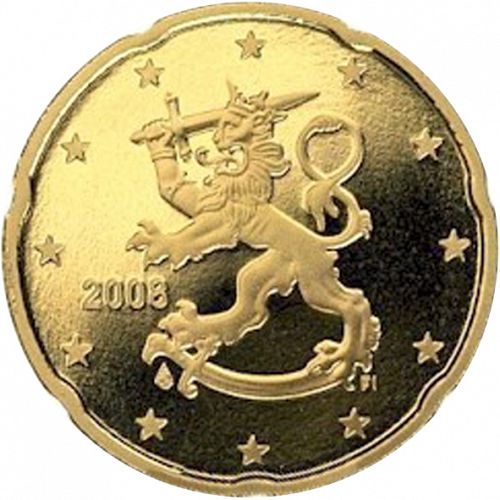 20 cent Obverse Image minted in FINLAND in 2008 (3rd Series - Mint Mark moved)  - The Coin Database