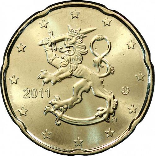 20 cent Obverse Image minted in FINLAND in 2011 (4th Series - New Mint Mark)  - The Coin Database