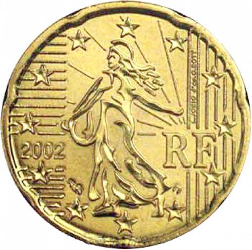 20 cent Obverse Image minted in FRANCE in 2002 (1st Series)  - The Coin Database