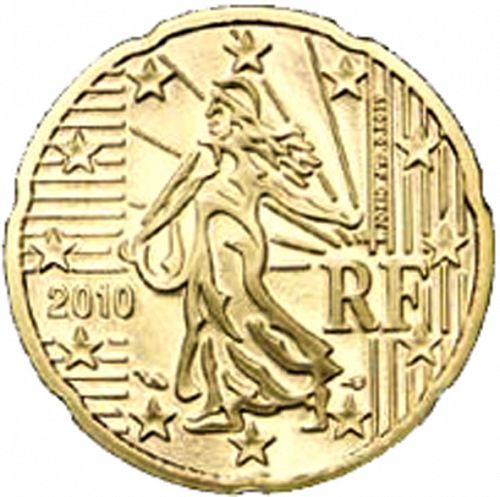 20 cent Obverse Image minted in FRANCE in 2010 (1st - New Reverse)  - The Coin Database