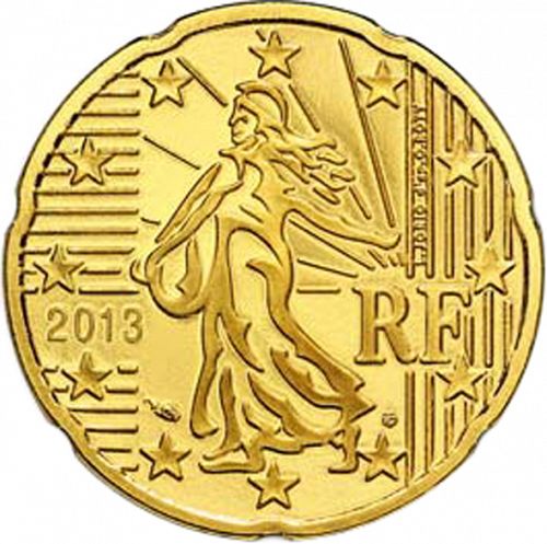 20 cent Obverse Image minted in FRANCE in 2013 (1st - New Reverse)  - The Coin Database