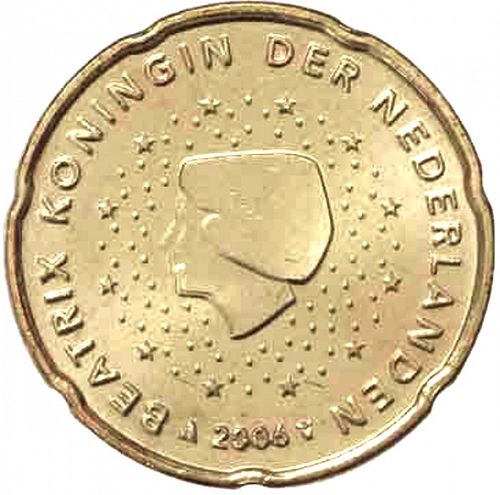 20 cent Obverse Image minted in NETHERLANDS in 2006 (BEATRIX)  - The Coin Database